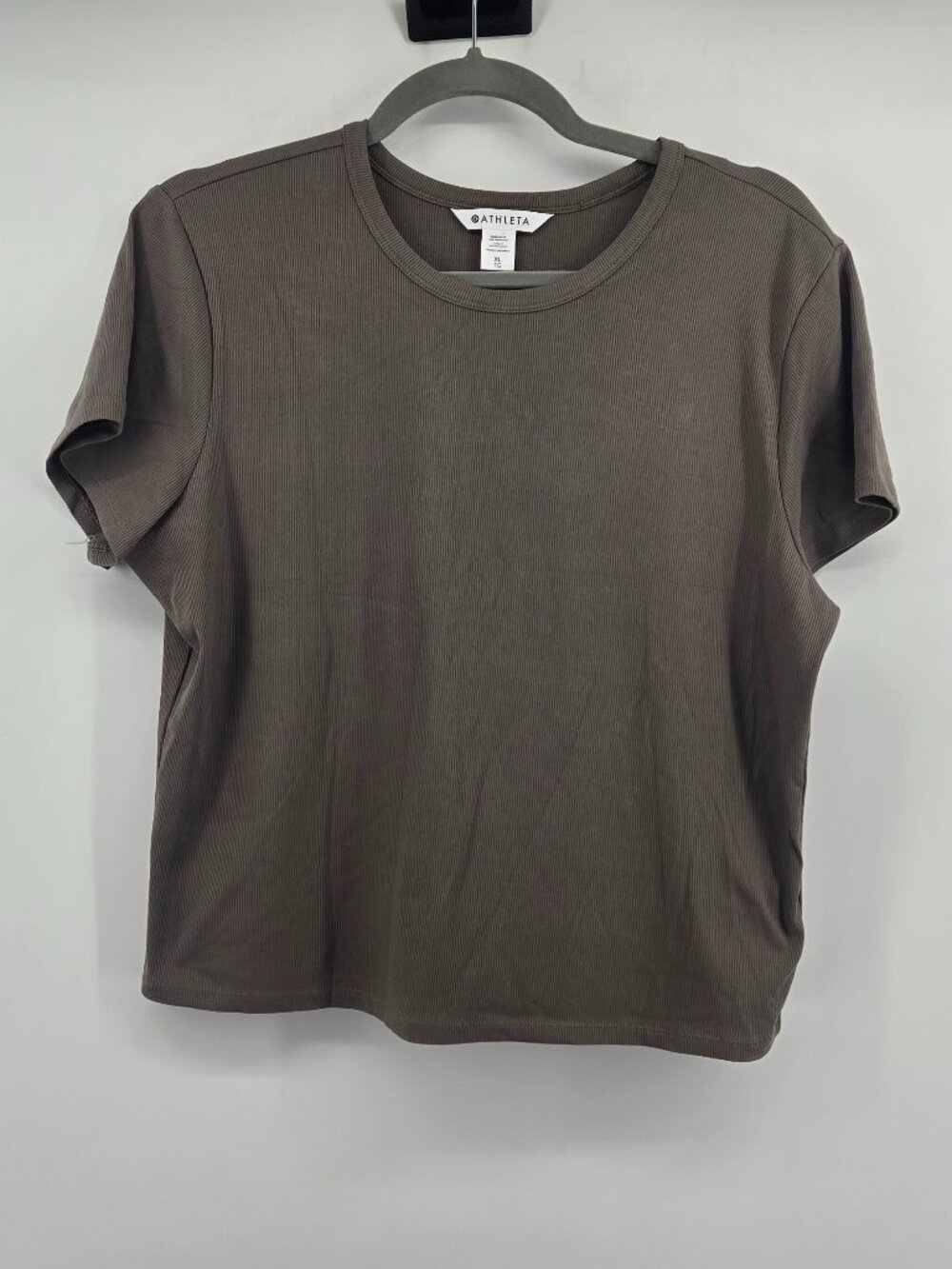 Athleta Signature Rib Crop Tee - XL Army Green